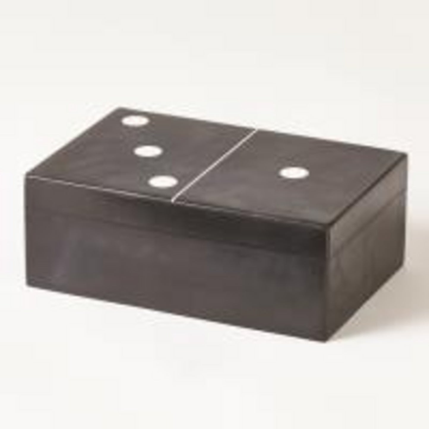 Dominoes Box-Black w/White Dots -LG
