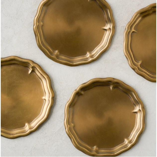 Vintage-Inspired Brass Coaster S4