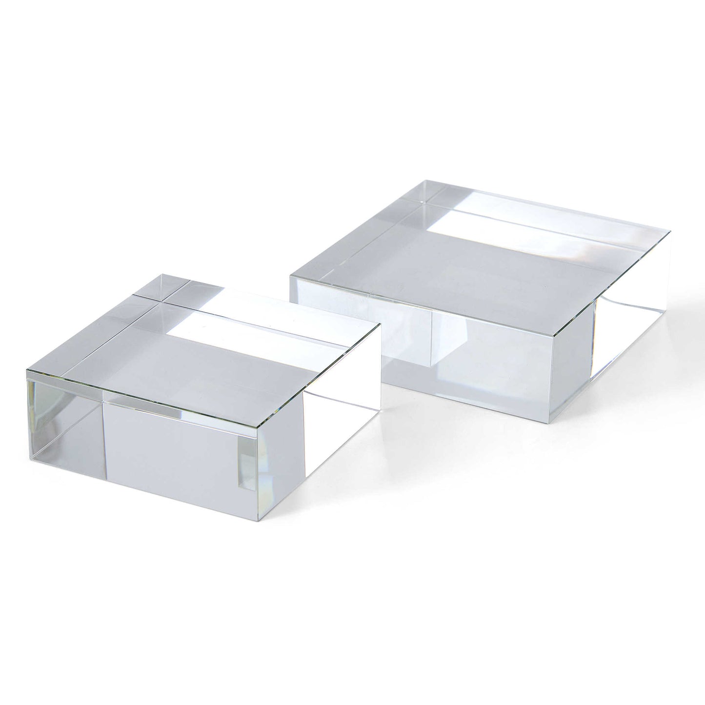 Square Risers/Sculptures, S/2-Crystal