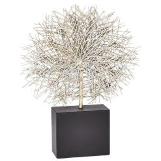 Tumble Weed Sculpture-Silver Leaf-Lg