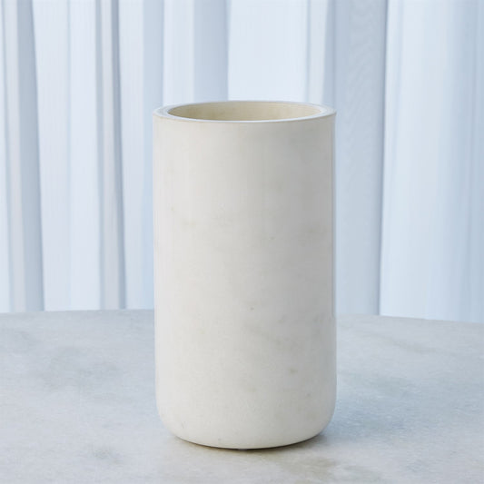 Simple Marble Vase - White - Lg