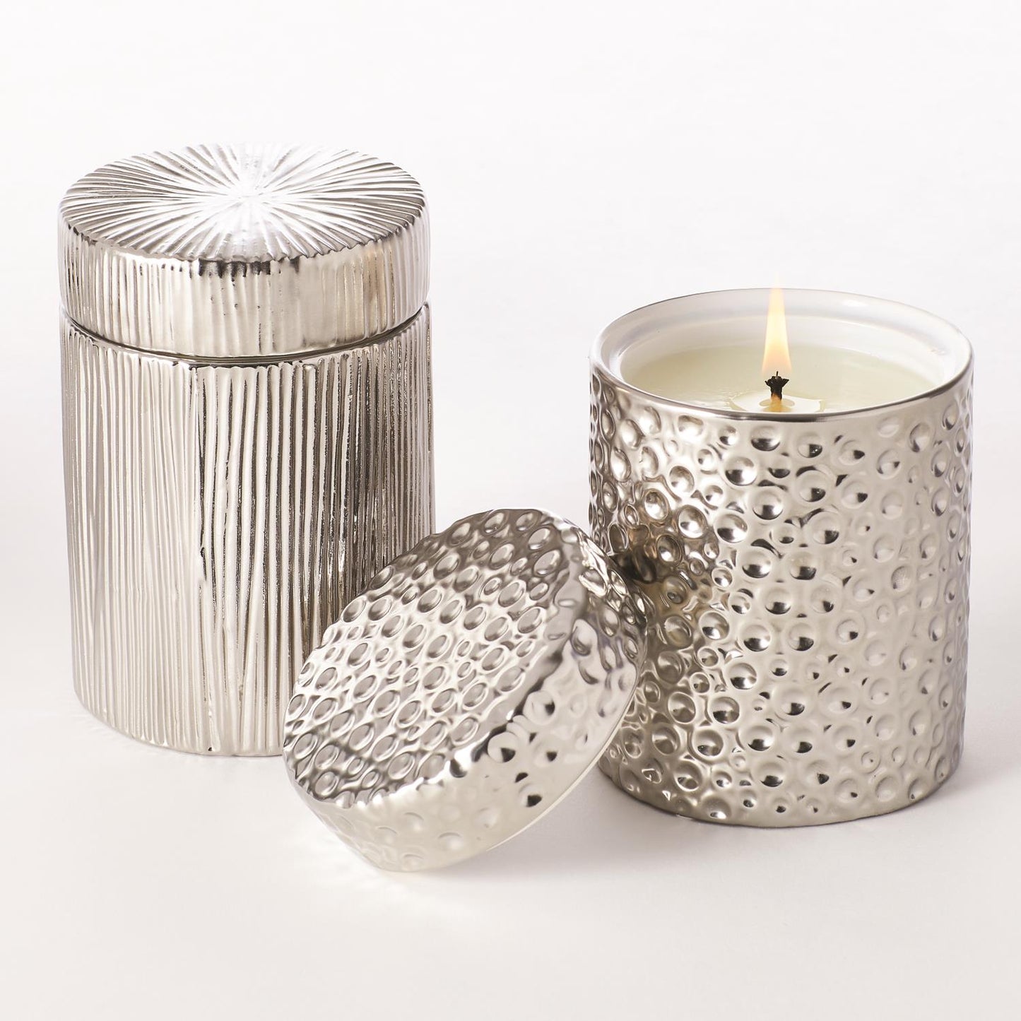 Ocean Jar Candle-Sandalwood Teak-Silver