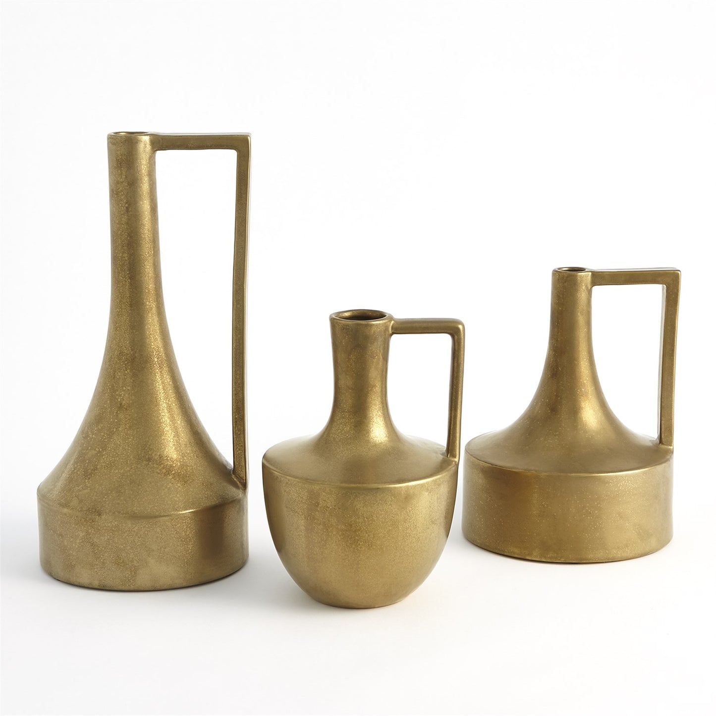 Short Neck Handle Vase-Gold